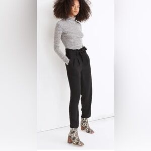 MADEWELL Sz 14 Drapey  Paper Waist Elastic and Drawstring Pockets Slinky Pants